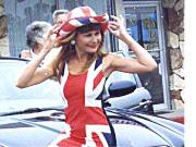 Julia Gayle at press shoot for Union Jack newspaper